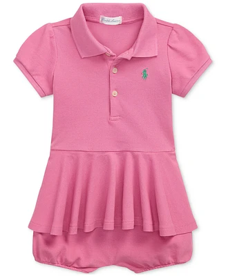 Polo Ralph Lauren Baby Puff-Sleeve Peplum Shortall