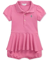 Polo Ralph Lauren Baby Puff-Sleeve Peplum Shortall