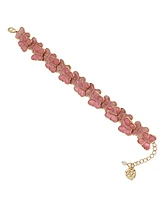 Betsey Johnson Pink Sweetheart Butterfly Link Bracelet