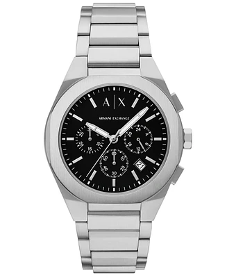 A|X Armani Exchange Men's Quartz Chronograph Silver Stainless-Steel Watch, 42mm