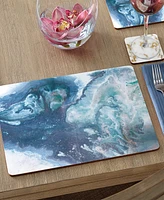 CounterArt Graceful Ocean Hardboard Cork Placemats 15"x 11", Set of 4