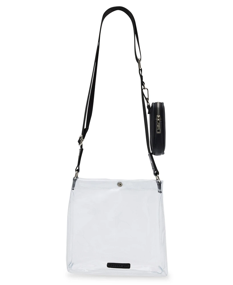 Madden Girl Maeve Clear Vinyl Small Crossbody Bag