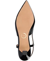 Journee Collection Women's Padma Buckle Slingback Kitten Heel Pumps