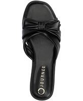 Journee Collection Women's Prylin Bow Slip On Flat Sandals