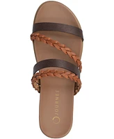 Journee Collection Women's Colette Braided Strappy Open Toe Flat Sandals