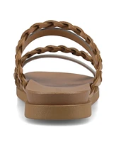 Journee Collection Women's Colette Braided Strappy Open Toe Flat Sandals