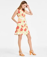 Vince Camuto Women's Printed Scuba Fit & Flare Dress