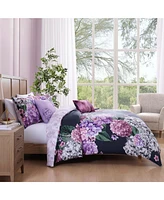 Bebejan Purple Bliss Bedding 200 Thread Count 100% Cotton Sateen 5 Piece King Size Reversible Comforter Set