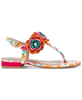 Betsey Johnson Women's Cindii Crochet Thong Slide Sandals