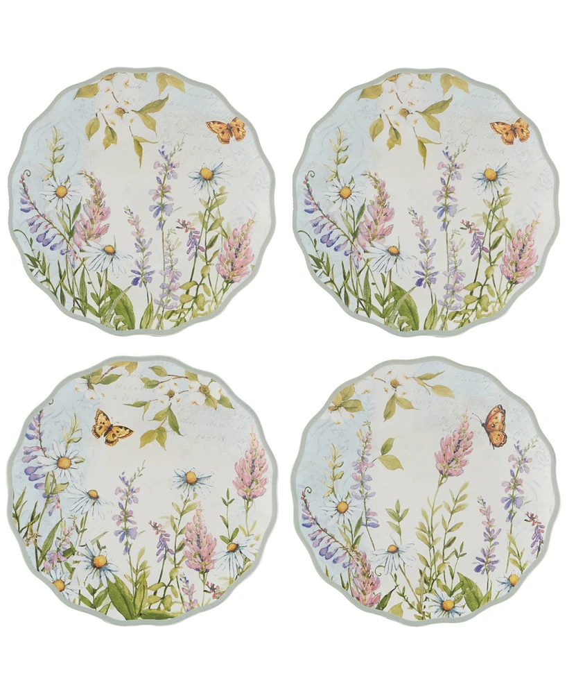 Certified International Easter Meadow Canape Plates, Set of 4