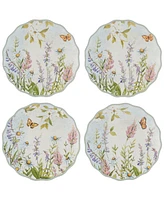 Certified International Easter Meadow Canape Plates, Set of 4