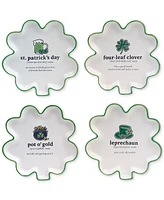 Certified International St. Patrick's Day Shamrock Tidbit Plates, Set of 4