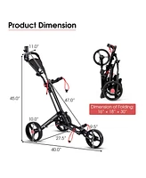 Foldable 3 Wheel Golf Pull Push Cart Trolley