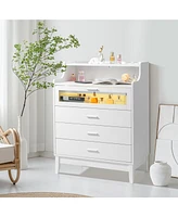 Four-Drawer Cabinet with Compartments for Organized Storage and Easy Access in Bedroom