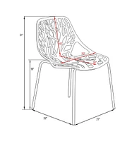 Modern Asbury Dining Chair w/ Chromed Legs