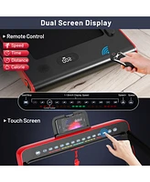2.25 Hp 2-in-1 Folding Walking Pad Treadmill with Dual Display and App Control