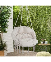 Hammock Chair Macrame Swing Cozy Hanging Chair for Indoor and Outdoor Relaxation