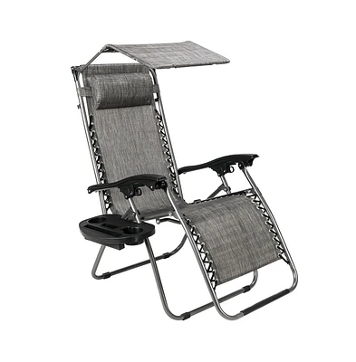 Infinity Zero Gravity Chair with Awning Adjustable Outdoor Lounge Chair for Patio Relaxation