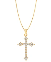 Diamond Cross Pendant Necklace (1/4 ct. t.w.) in 10k Yellow Gold