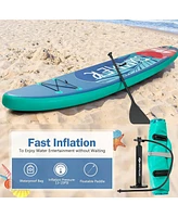 10 Feet Inflatable Stand Up Paddle Board with Backpack Leash Aluminum Paddle