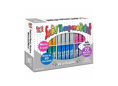 KwikStix Tempera Paint - 72 pc Metalix Color Classpack - 12 of each Color