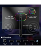 27 Inch Curved Gaming Monitor, Qhd 2560 x 1440 Computer Monitor 144Hz/165Hz, 16:9 Wide Hdr Display, FreeSync, 1ms Response, Pc Monitor Built-in Speake