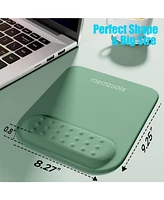 memzuoix 2.4G Wireless Mouse,Ergonomic Mouse Pad with Wrist Support(Led Rechargeable Wireless Mouse + Mouse Pad Green)