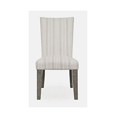 Solid Wood Parsons Striped Upholstery Dining Chair (Set of 2)