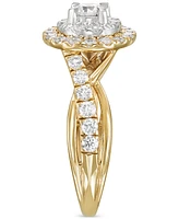 Diamond Double Halo Engagement Ring (1 ct. t.w.) in 14k Two-Tone Gold