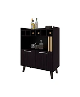 Fm Furniture Yucca Bar Cabinet – Wine Storage & Display, Wengue