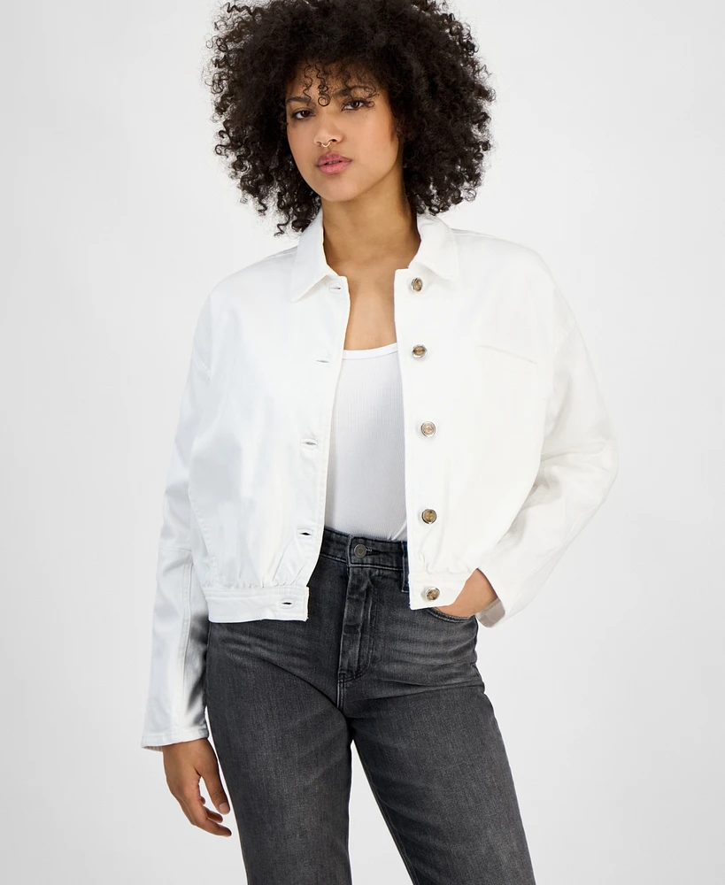 Guess Women's Raine Fold-Collar Button-Front Jacket