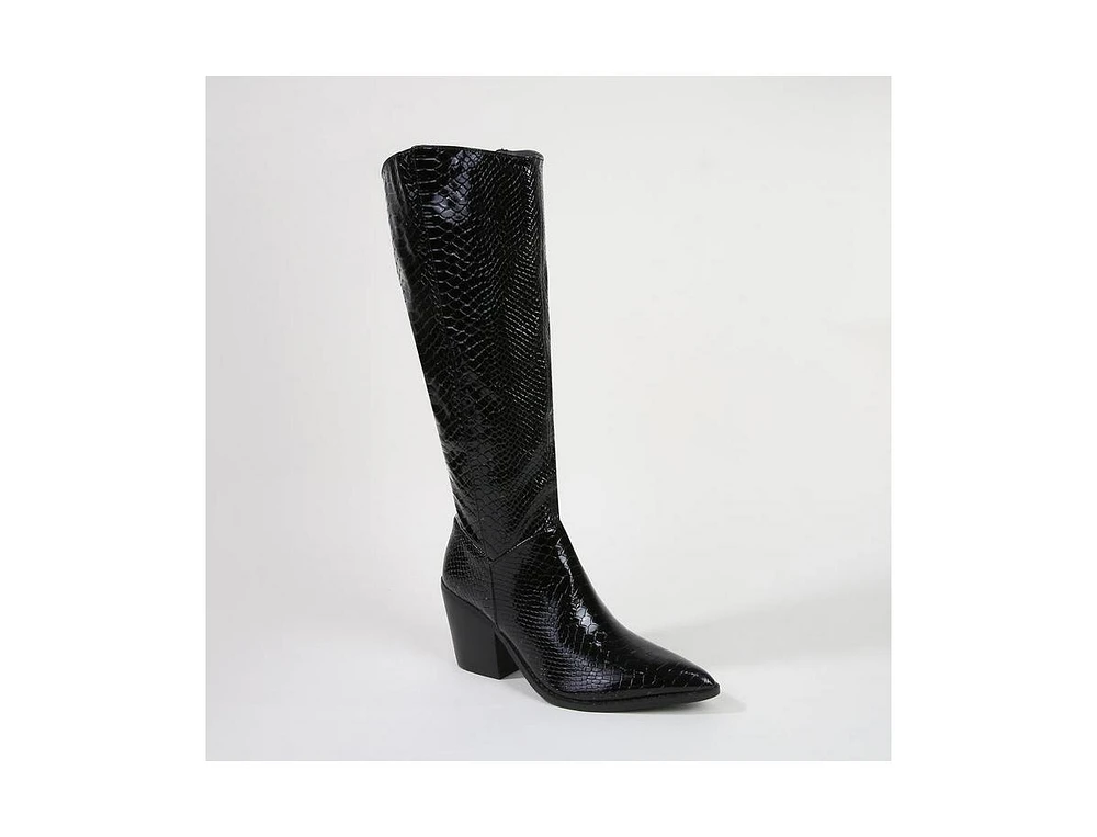 Lilibeth Snake Print Western Boots
