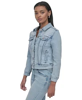 Dkny Jeans Women's Button-Down Denim Trucker Jacket - Kx5
