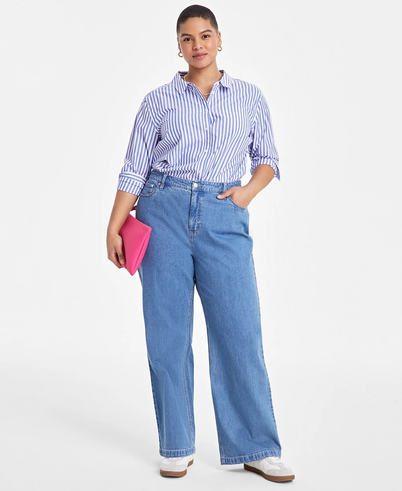 On 34th Trendy Plus Wide-Leg Jeans, Exclusively at Macy's