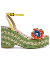 Betsey Johnson Women's Marabela Macrame Platform Wedge Sandals