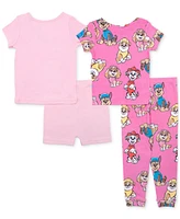 Paw Patrol Toddler Girls Cotton Pajamas, 4 Piece Set