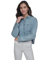 Dkny Jeans Women's Cropped Chambray Shirt - Kyj