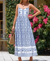 Women's Boho V-Neck Maxi Beach Dress