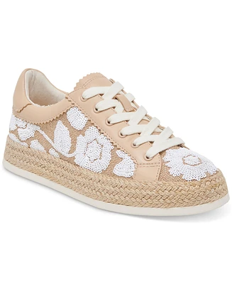 Dolce Vita Women's Azalia Floral Crochet Espadrille Lace-Up Sneakers