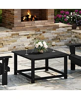 Low Outdoor Hdpe Square Patio Coffee Table