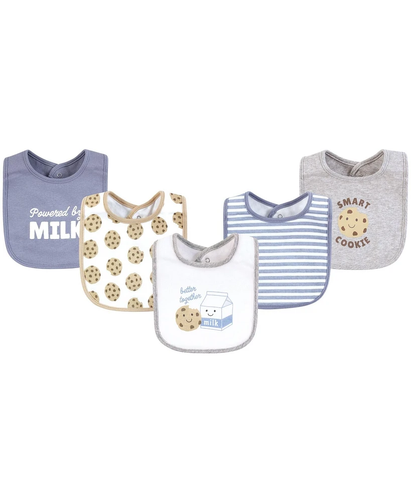 Hudson Baby Cotton Bibs, Milk And Cookies Better Together, One Size