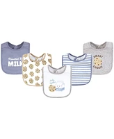 Hudson Baby Cotton Bibs, Milk And Cookies Better Together, One Size