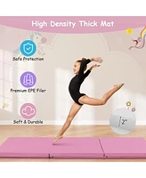 6 x 2 Ft Tri-Fold Gym Mat with Handles and Removable Zippered Cover
