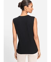 Olsen Round Neck Sleeveless Shell