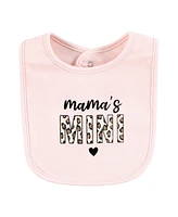 Hudson Baby Infant Girl Cotton Bibs, Leopard Hearts, One Size