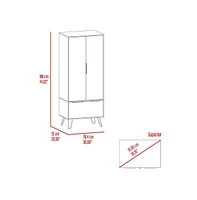 Begonia Closet, One Drawer, Double Door Cabinet , Hairpin Legs, Light Oak