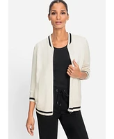 Olsen Sporty Zip Front Sweater Cardigan