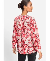 Olsen Floral Camo Tunic Blouse