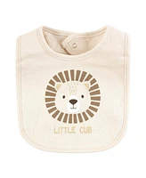 Hudson Baby Cotton Bibs, Brave Lion, One Size