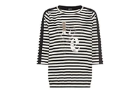 Olsen Stripe and Foil Print Jersey Top